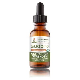 Ultra High Strength Hemp Oil Drops 5000mg, Mandarin Orange
